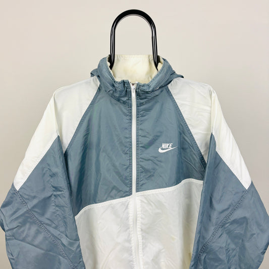 90s Nike Windbreaker Jacket White Large