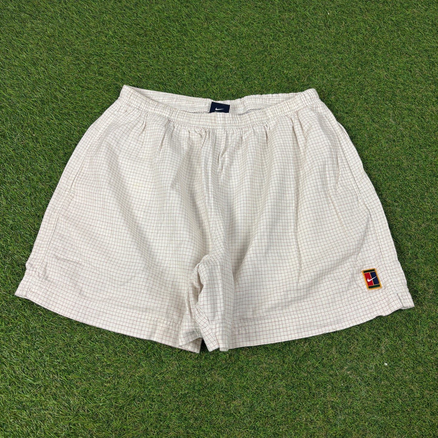 90s Nike Challenge Court Plaid Shorts White XL