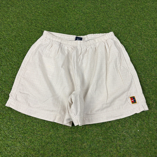 90s Nike Challenge Court Plaid Shorts White XL