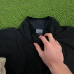 00s Nike Piping Tracksuit Jacket + Joggers Set Black Large