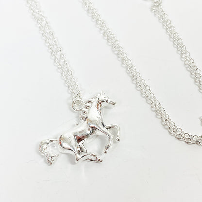 Retro Horse Chain Link Necklace Chain Silver