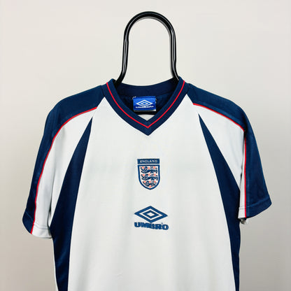 00s Umbro England Football Shirt T-Shirt White Small