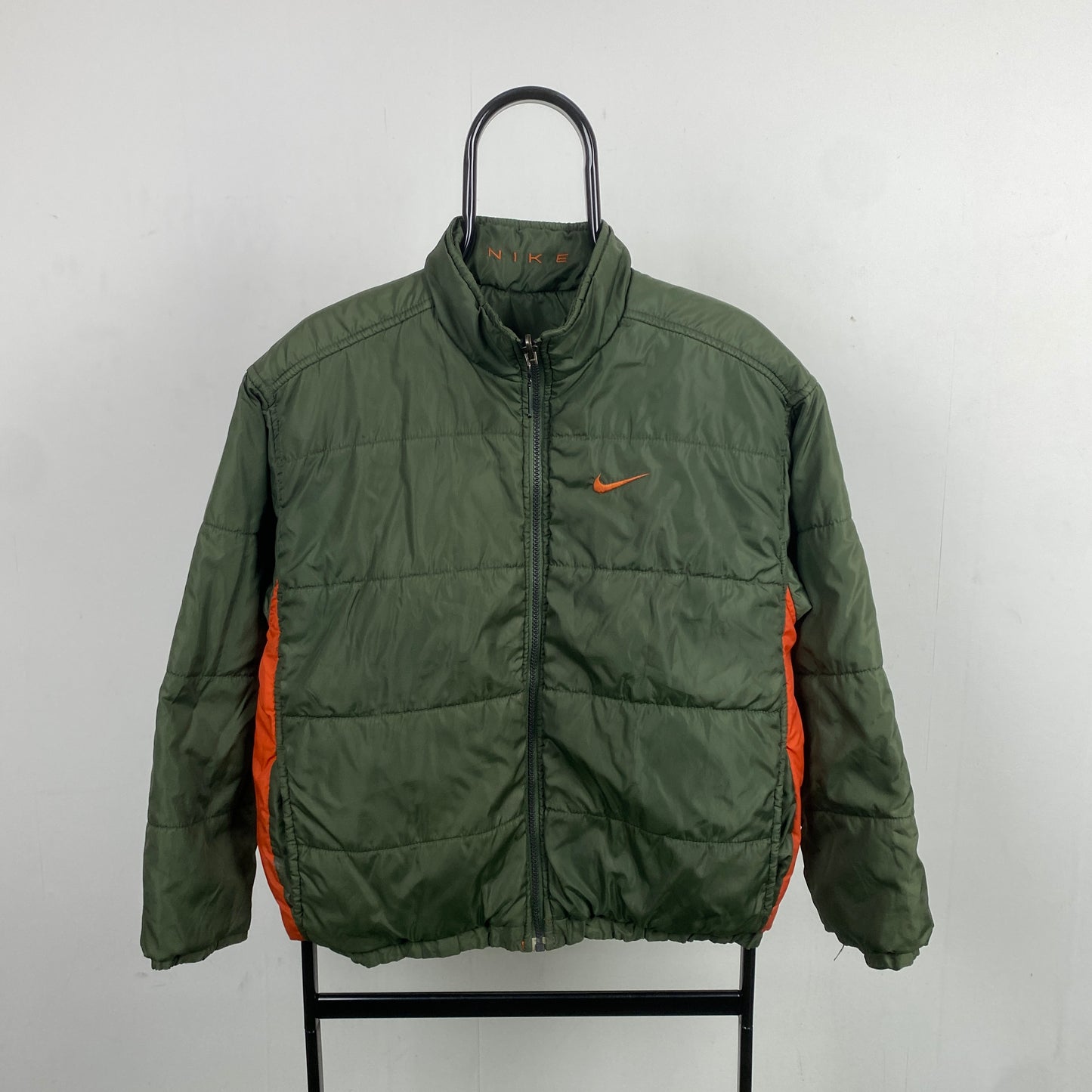 90s Nike Reversible Puffer Jacket Green Large