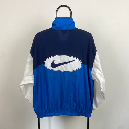 90s Nike Windbreaker Jacket Blue Large