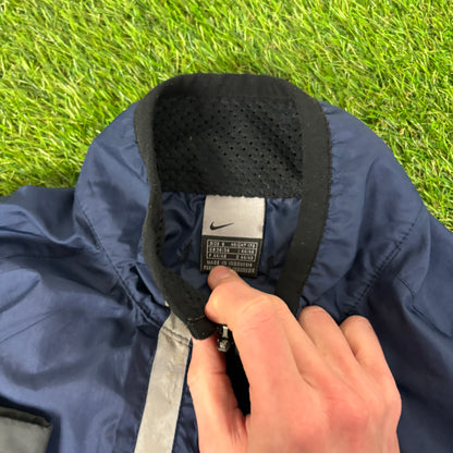 00s Nike Piping Tracksuit Jacket + Joggers Set Blue Large