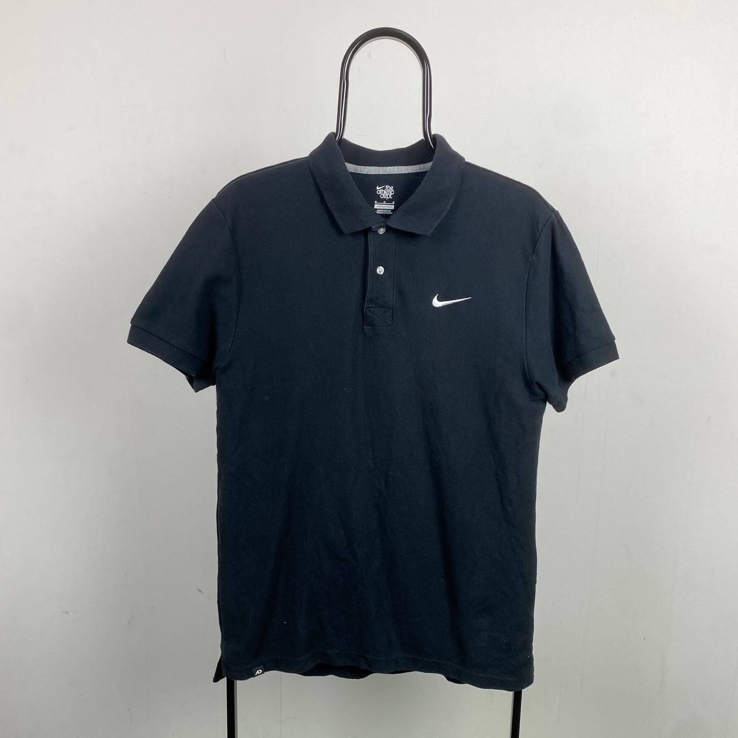 00s Nike Polo Shirt T-Shirt Black Medium