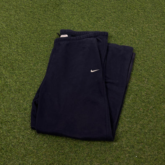 90s Nike Wide Leg Cotton Joggers Blue Medium