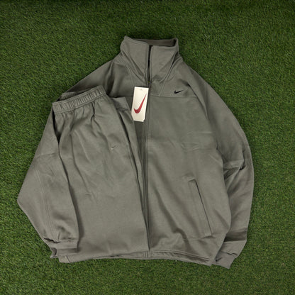 90s Nike Cotton Tracksuit Set Jacket + Joggers Green XXL
