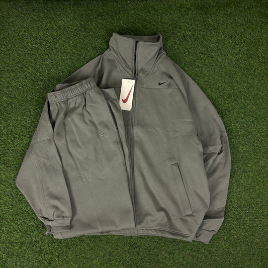 90s Nike Cotton Tracksuit Set Jacket + Joggers Green XXL