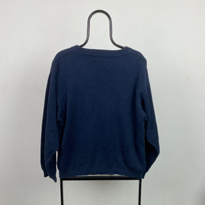 Retro Reebok Knit Sweatshirt Blue Large