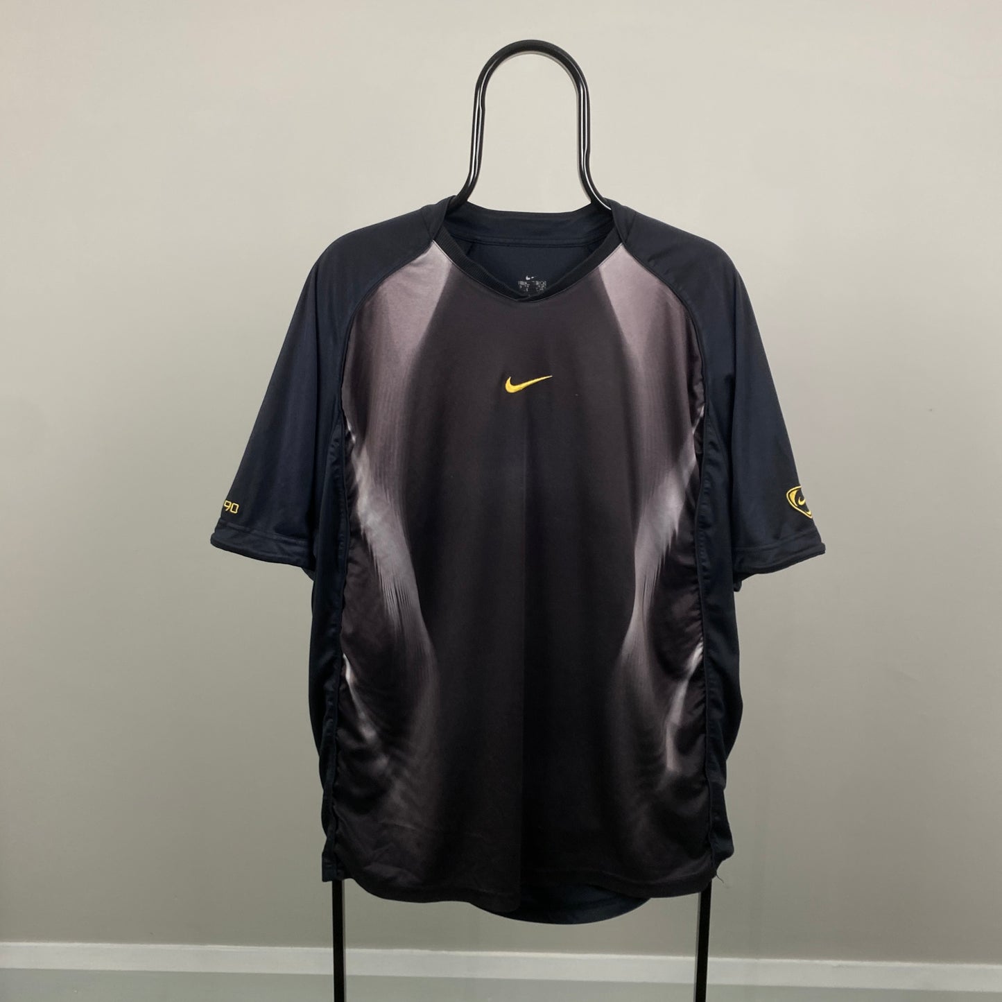 00s Nike T90 Football Shirt T-Shirt Black XL