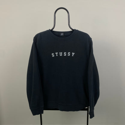 Retro 00s Stussy Sweatshirt Black Medium