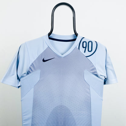 00s Nike T90 Football Shirt T-Shirt Baby Blue XS