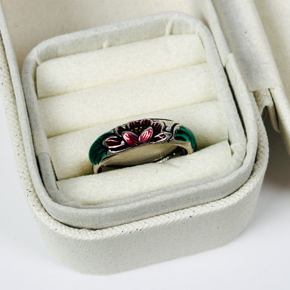 Vintage Hibiscus Ring Adjustable