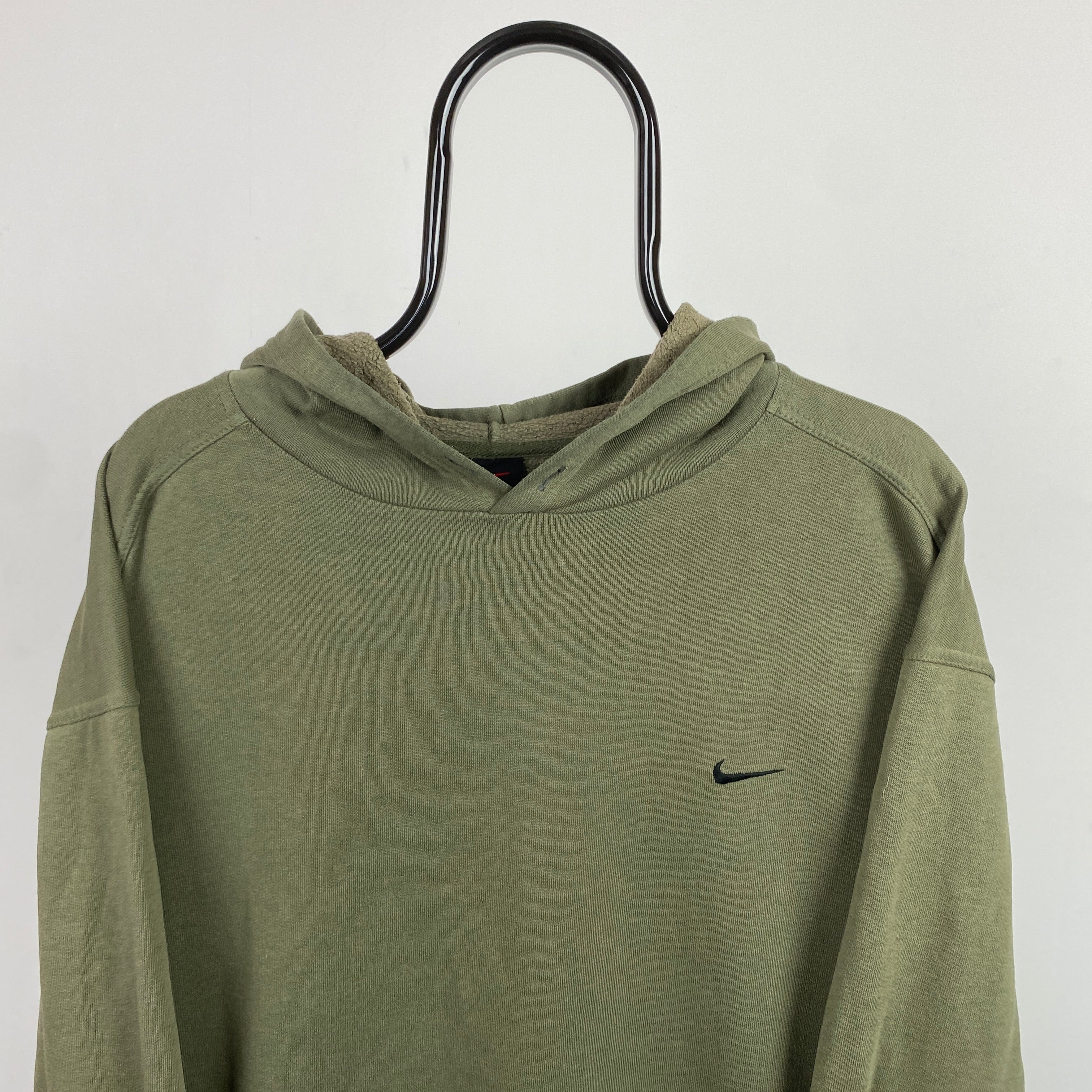 90s Nike Hoodie Khaki Green Large