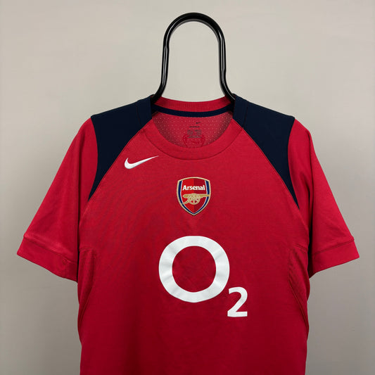 90s Nike Arsenal O2 Football Shirt T-Shirt Red Small