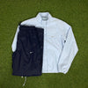 00s Nike Tracksuit Jacket + Joggers Set Blue Small