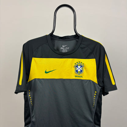 00s Nike Brazil Football Shirt T-Shirt Black Small