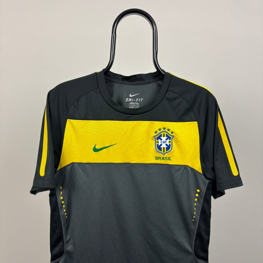 00s Nike Brazil Football Shirt T-Shirt Black Small