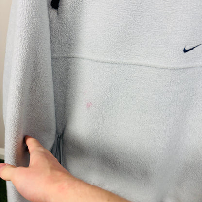 00s Nike Reversible Side Winder Fleece Coat Jacket Blue Medium
