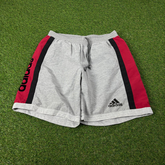 90s Adidas Reversible Shorts Grey Large