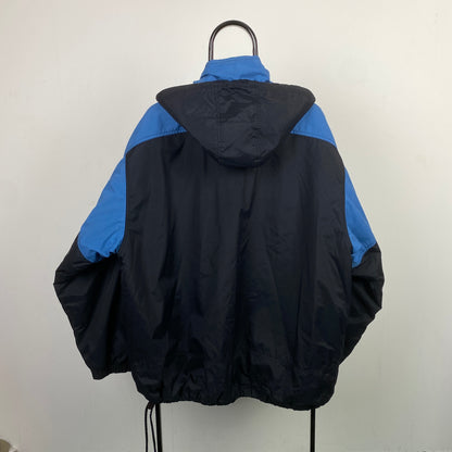 90s Nike Puffer Coat Jacket Blue Large