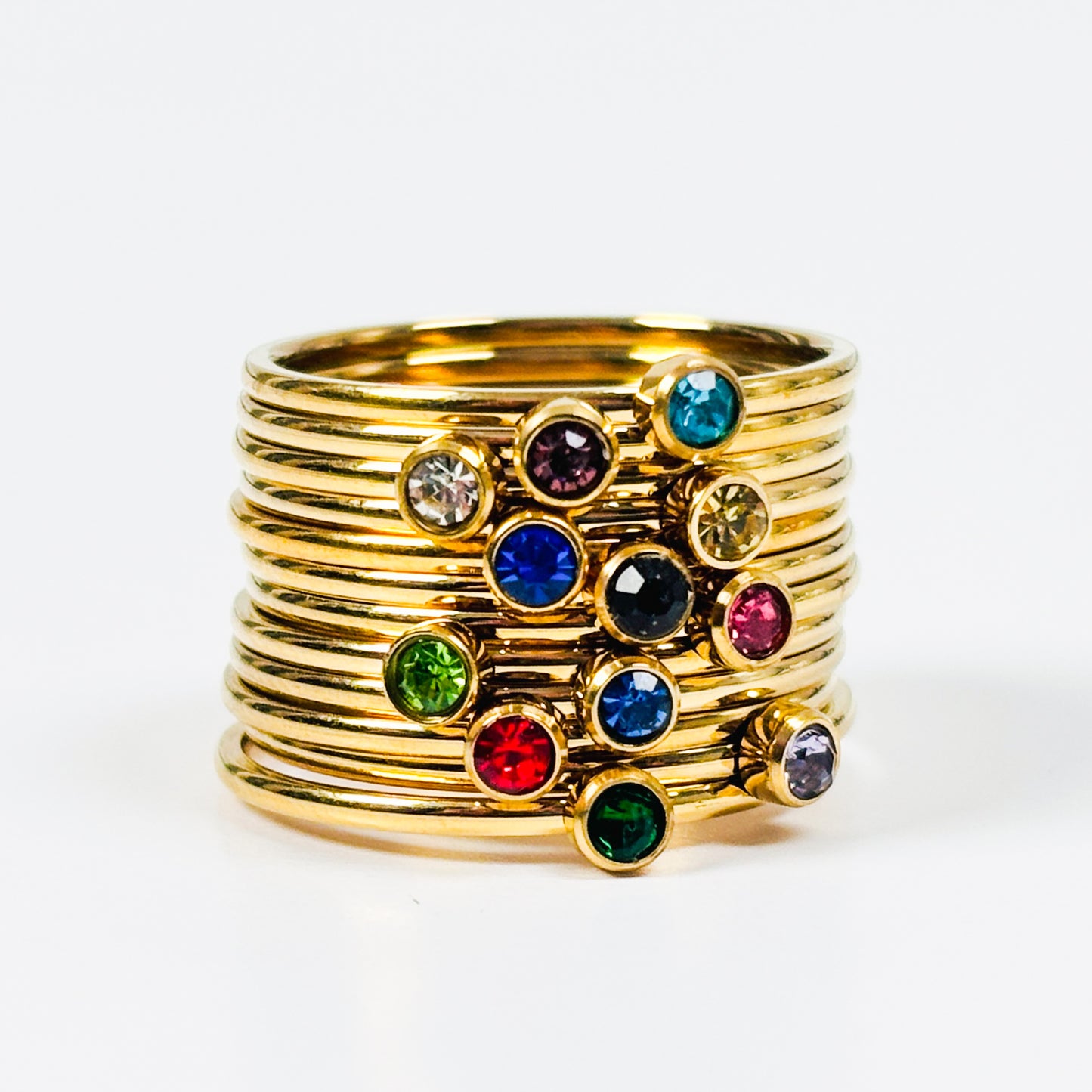 Dainty Birthstone Ring Gold