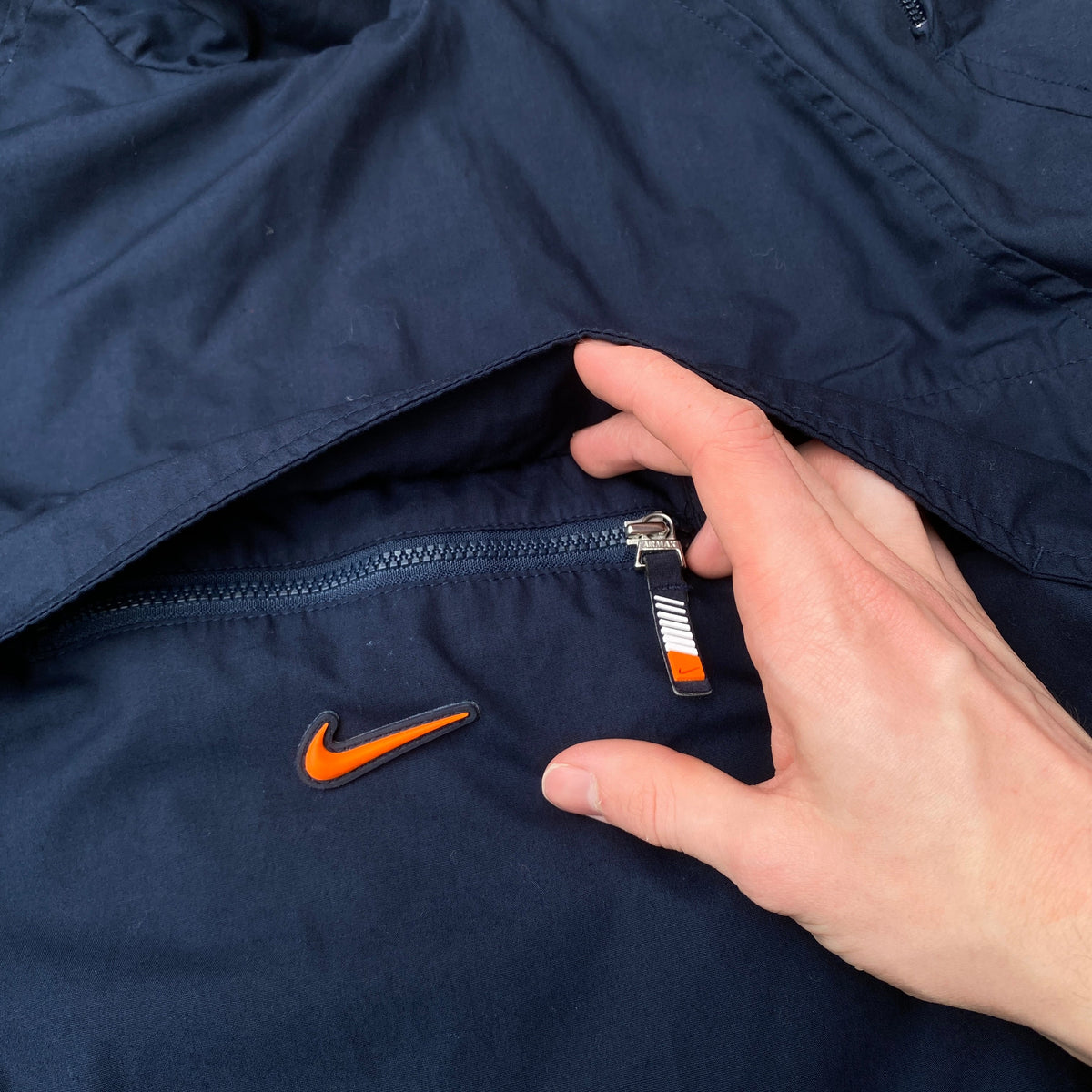 90s Nike Reversible Sidewinder Fleece Coat Jacket Blue Medium