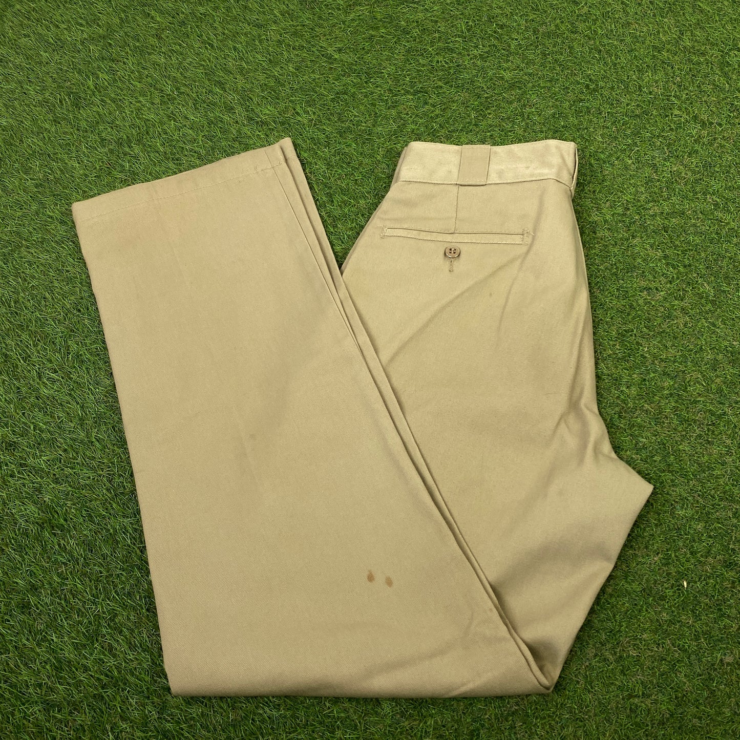 Retro Dickies Cargo Trousers Joggers Brown Small