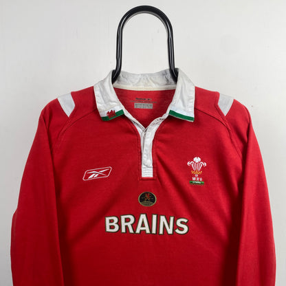 Retro Reebok Wales Rugby Shirt T-Shirt Red Small