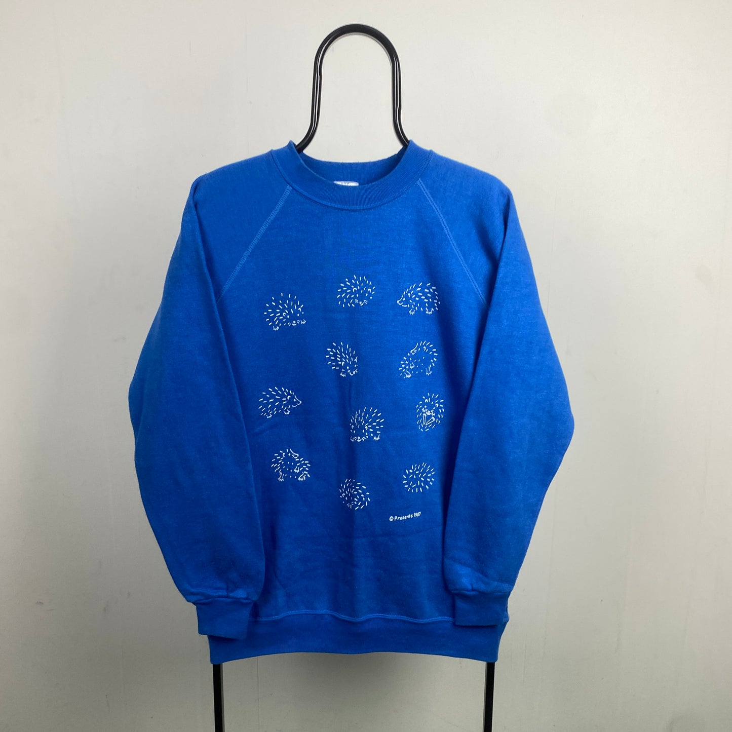 Retro 90s Hedgehog Sweatshirt Blue XL