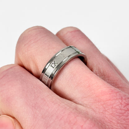 Roman Numeral Band Ring