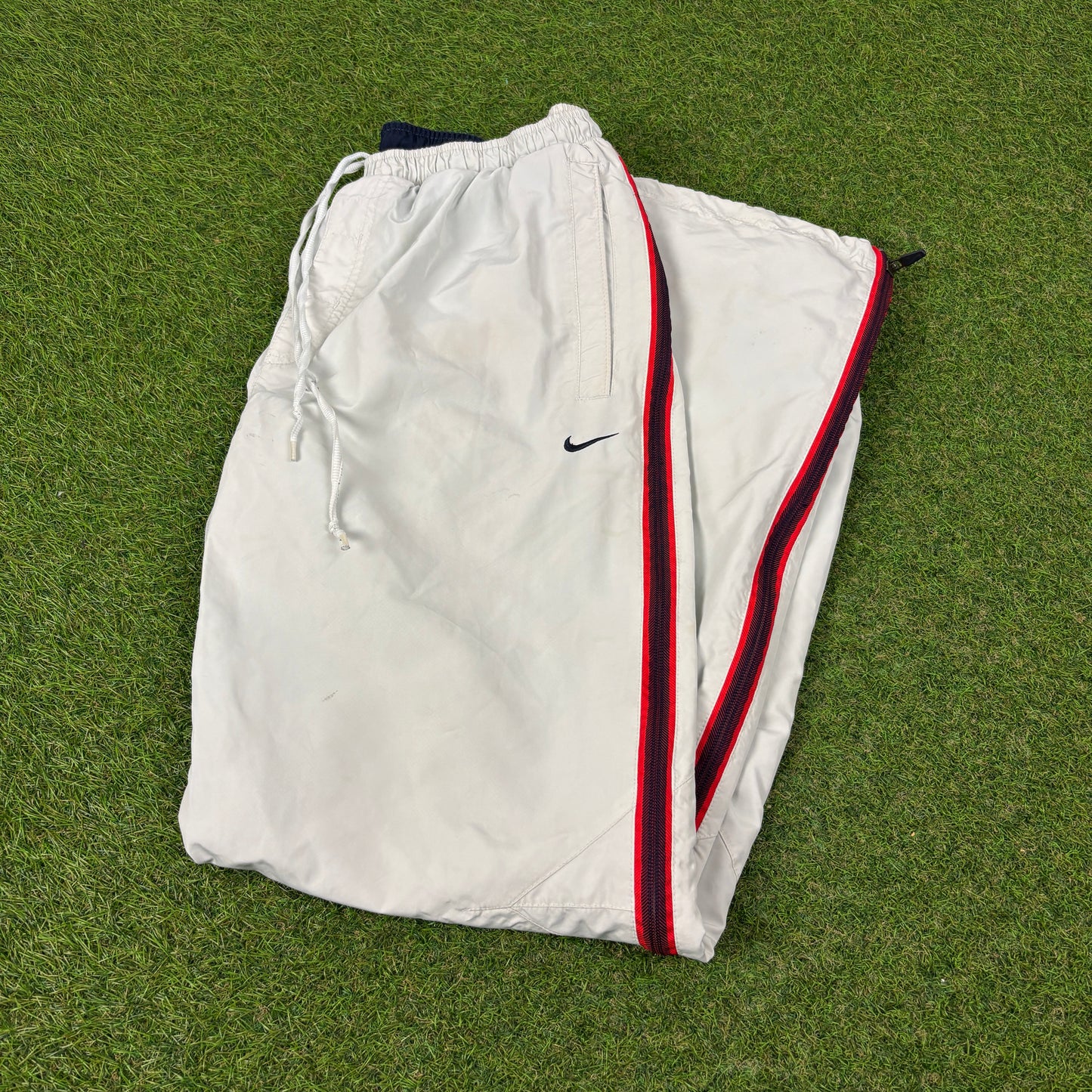 00s Nike Full Zip Piping Joggers White Large
