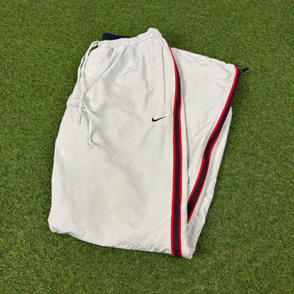 00s Nike Full Zip Piping Joggers White Large