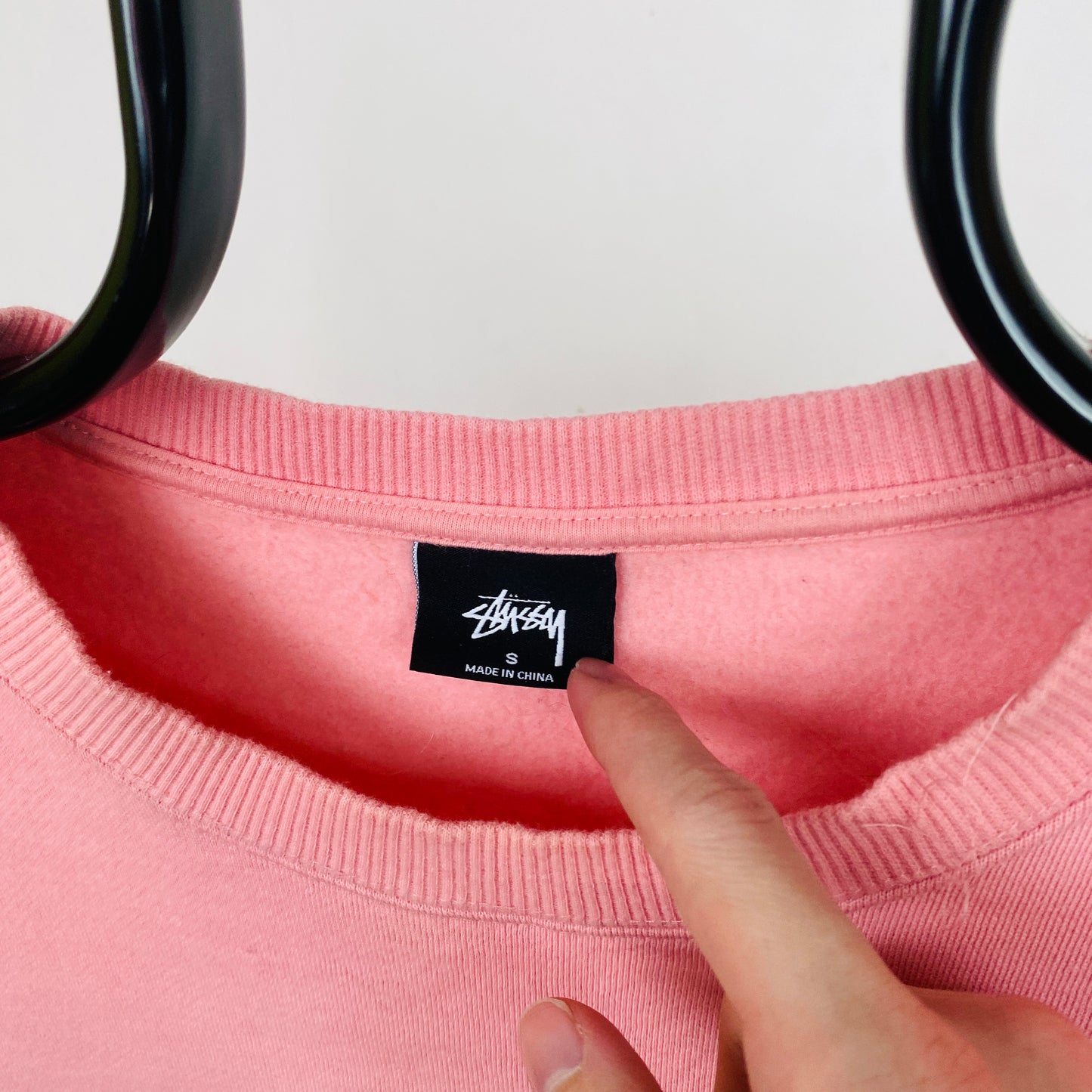 Retro 00s Stussy Sweatshirt Pink Small