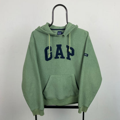 Retro Gap Fleece Hoodie Sage Green Small