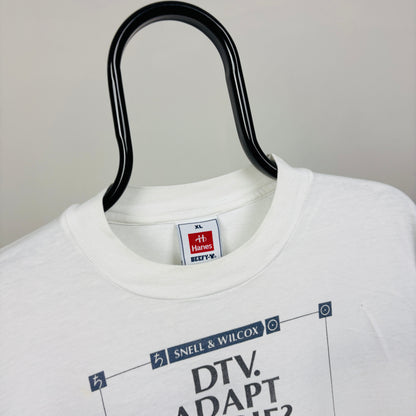 90s Hanes Dinosaur T-Shirt White XL