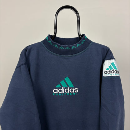 90s Adidas Equipment Sweatshirt Blue Small
