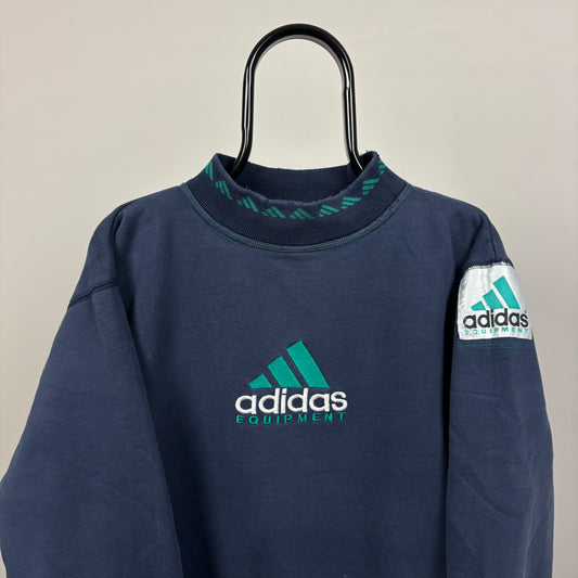 90s Adidas Equipment Sweatshirt Blue Small