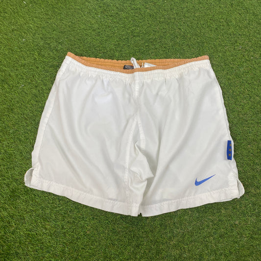 90s Nike Italy Football Shorts White Large