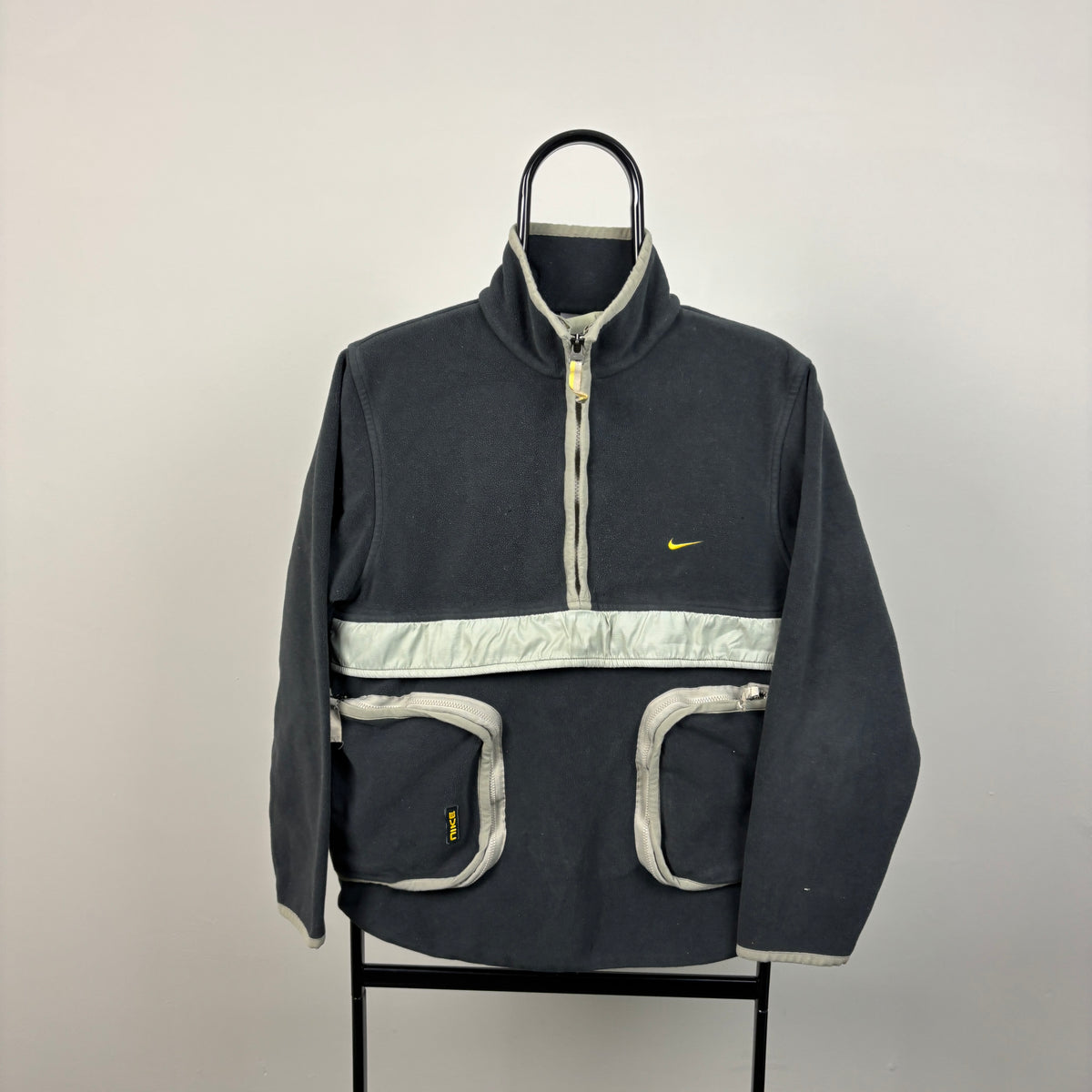 00s Nike Zip Pocket Fleece Sweatshirt Grey Small