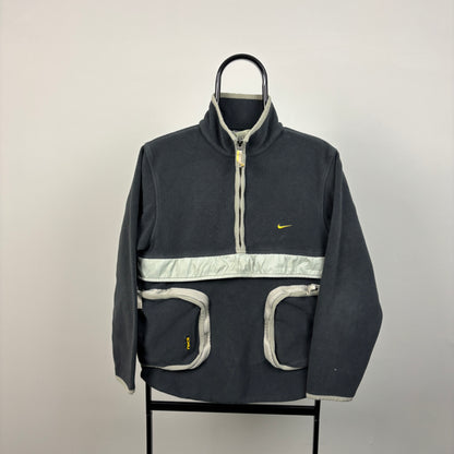 00s Nike Zip Pocket Fleece Sweatshirt Grey Small