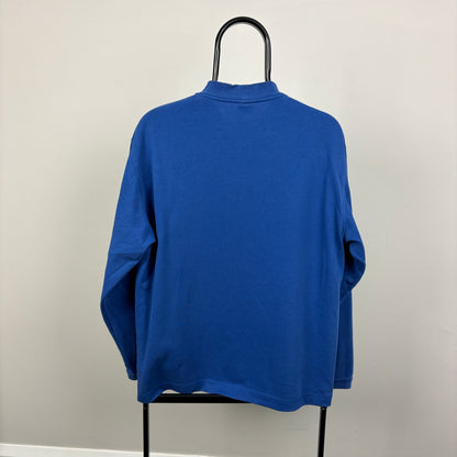 00s Nike Golf Mock Neck Sweatshirt Blue Medium