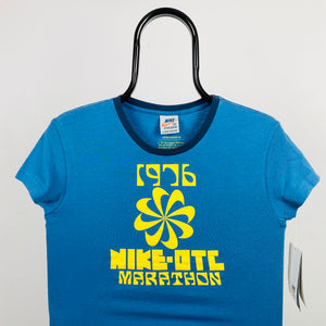 00s Nike Marathon T-Shirt Blue Small