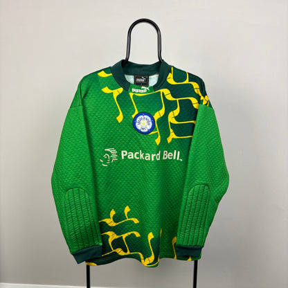 90s Puma Leeds United Football Sweatshirt Green Large
