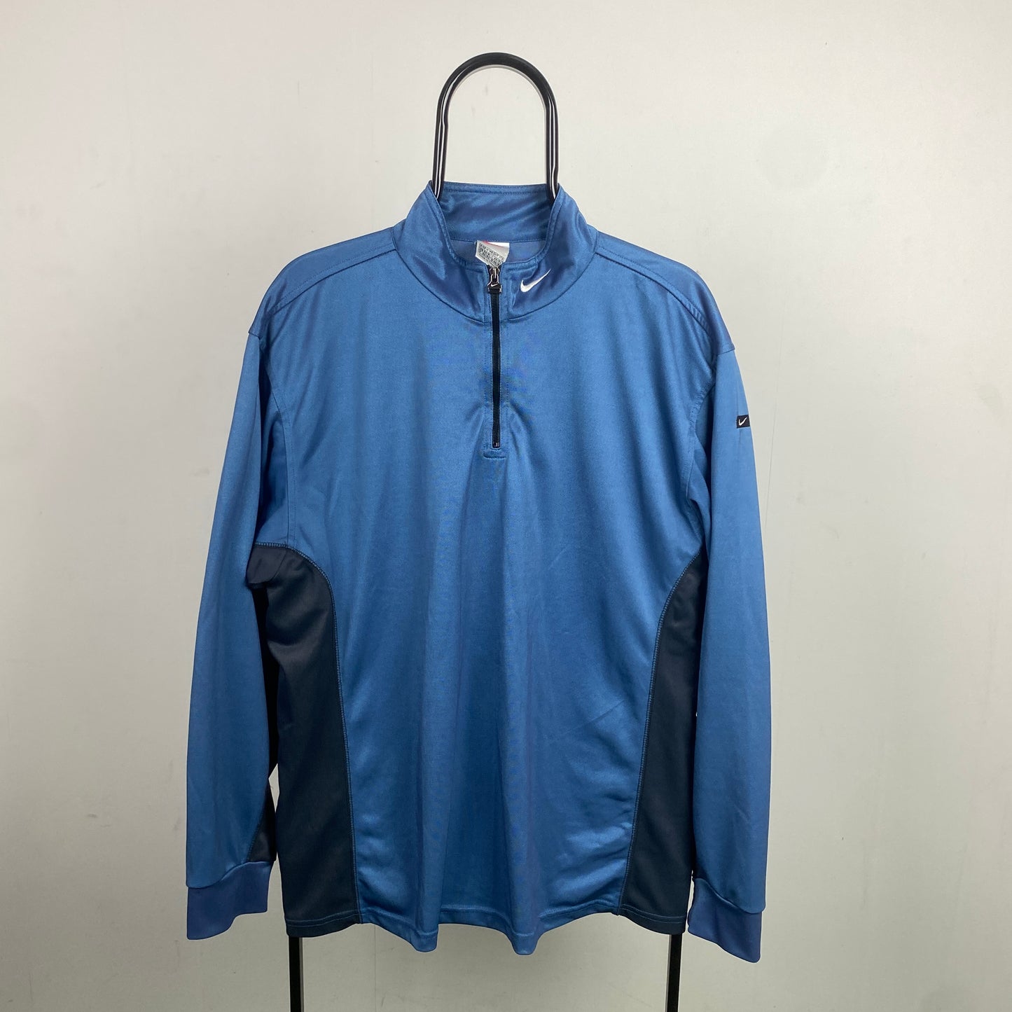 90s Nike 1/4 Zip Sweatshirt Blue Medium