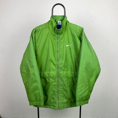 90s Nike Puffer Jacket Coat Green Small