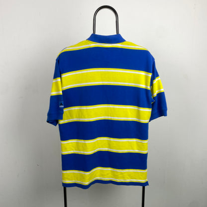 90s Adidas Polo Shirt T-Shirt Blue Medium