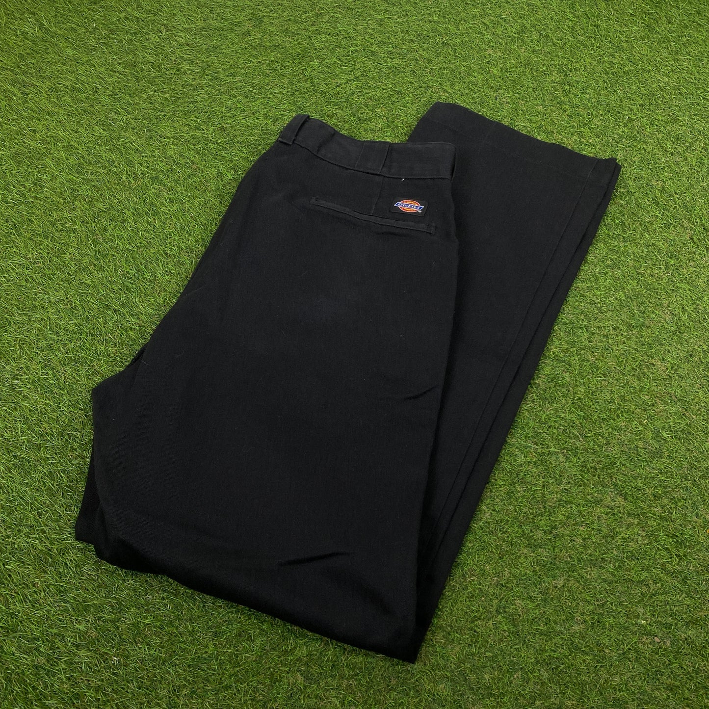 Retro Dickies Cargo Trousers Joggers Black Large