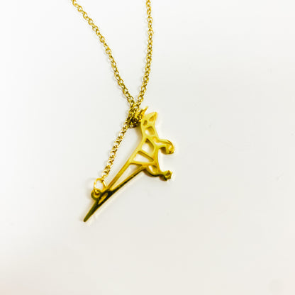 Retro Dinosaur Necklace Chain Gold